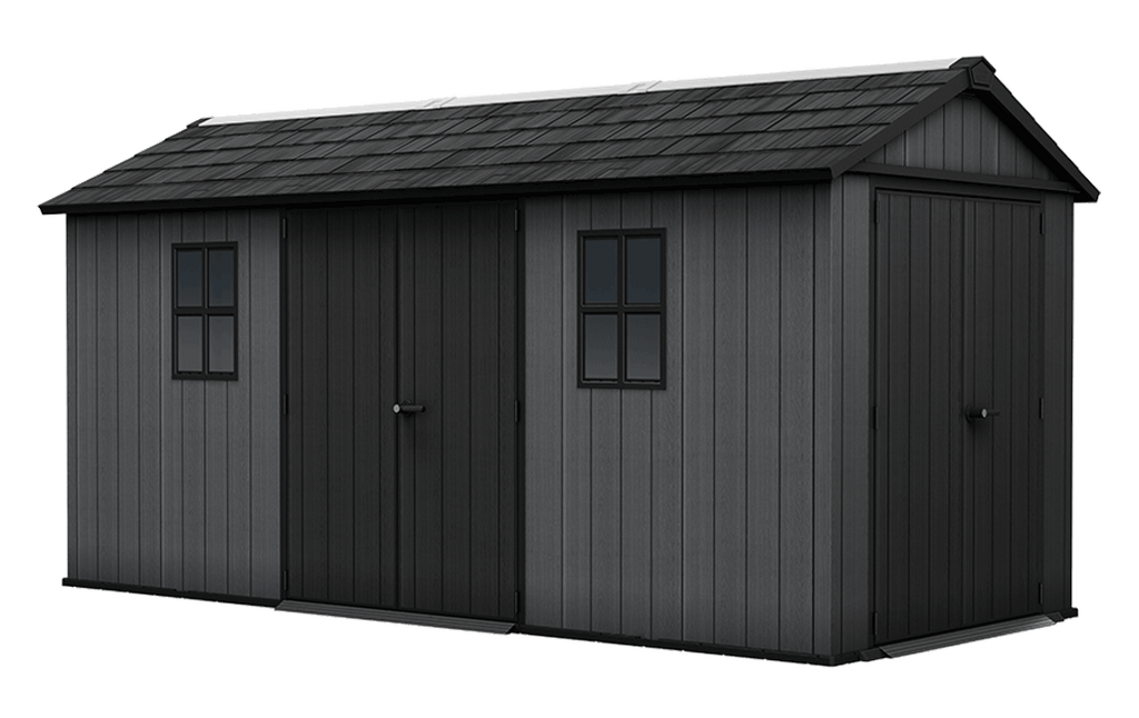 Newton Plus Dual Entry Shed 15x7.5ft - Grey