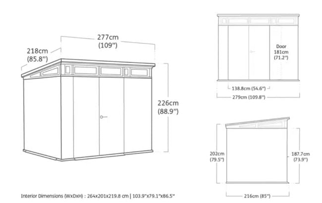 Signature Shed 9x7ft - Ashwood Brown