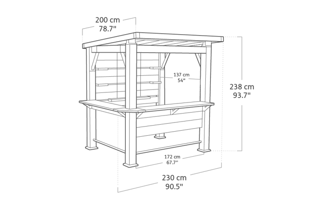Signature Bar Gazebo - Ashwood Brown