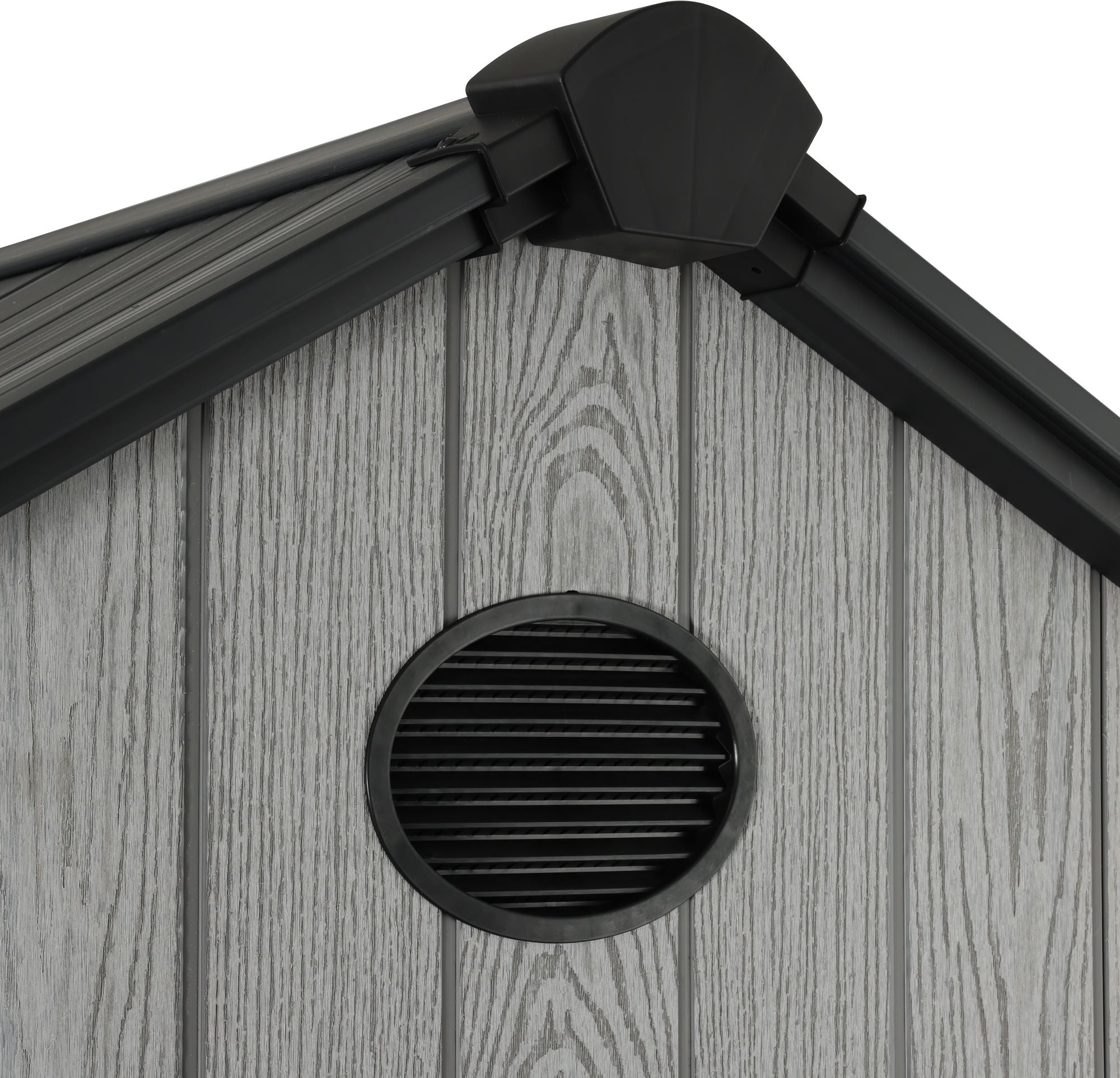 Pro Grade 8ft x 10ft Premium Plastic Double Door Garden Shed - Grey/Anthracite Wood Touch Texture